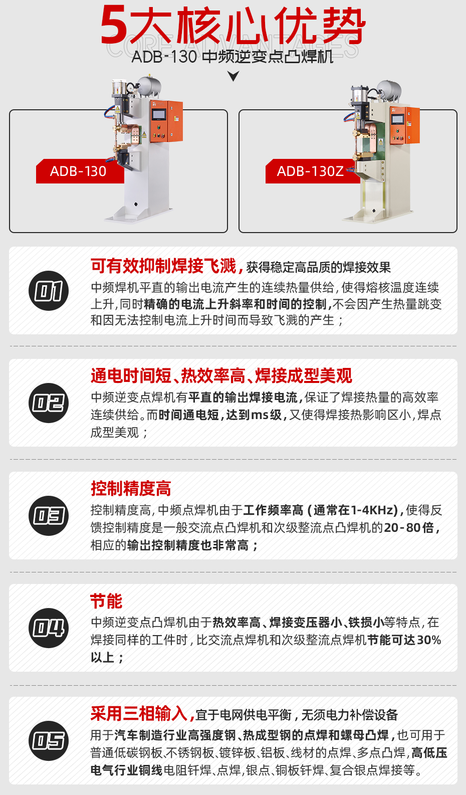 ADB-130中頻逆變點凸焊機核心優勢